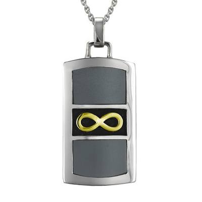 Gold Infinity Grey Cremation Pendant
